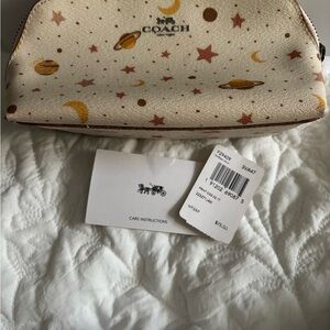 Coach Cosmic Print Pouch - Cream and Gold